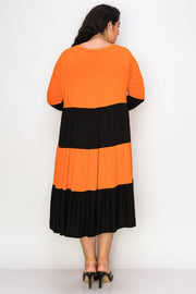 32 CP {Let Me Be Frank} Orange/Black Tiered Dress CURVY BRAND!!!  EXTENDED PLUS SIZE 2X 4X 5X 6X