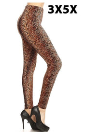 LEG-O {How You Doing} Brown Cheetah Print Leggings  EXTENDED PLUS SIZE 3X/5X