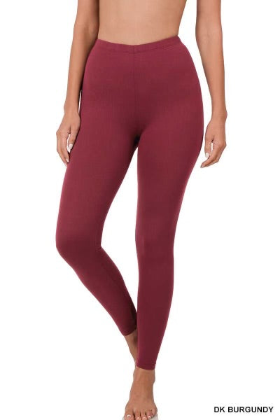 Leg-74 {Pursuit Of Comfort} Burgundy Leggings EXTENDED PLUS SIZE 3X/5X