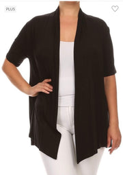 SALE!! 11 OT-B {Splendid Day} Black Short Sleeve Cardigan PLUS SIZE 1X 2X 3X