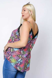 SALE!! SV-X {Colorful Moments} Multi Color Snakeskin Camisole PLUS SIZE 1X 2X 3X