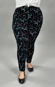 LEG-19 {Dreams of Paris} Eiffel Tower Printed Leggings EXTENDED PLUS SIZE 3X-5X