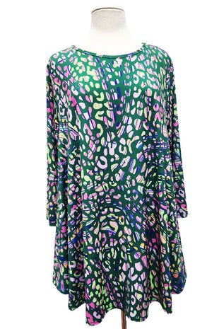 17 PQ {It Only Gets Better} Green/Purple Print Top EXTENDED PLUS SIZE 3X 4X 5X