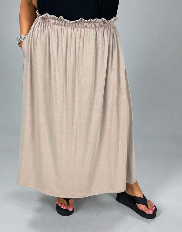 SALE!! BT-R {Maxi Comfort} Ash Mocha  Maxi Skirt PLUS SIZE 1X 2X 3X