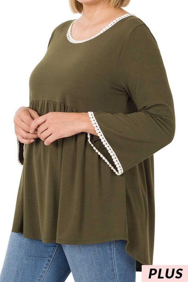 SALE! 18 SD {Appreciate The Elegance} Dark Olive Babydoll Top PLUS SIZE 1X 2X 3X