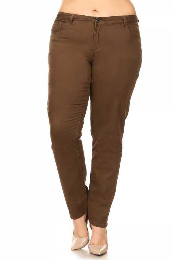 SALE!! LEG-V {Trendy Traveler} Brown Pants W/Front & Back Pockets EXTENDED PLUS SIZE 14X 16X 18X 20X 22X 24X