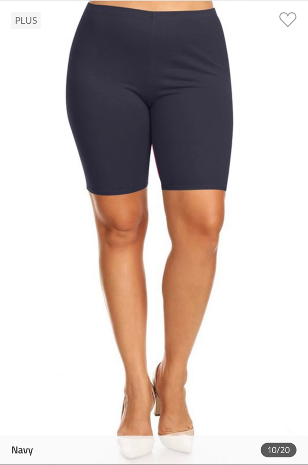 LEG-17 {Confident Choice} Navy Biker Shorts PLUS SIZE 1X 2X 3X