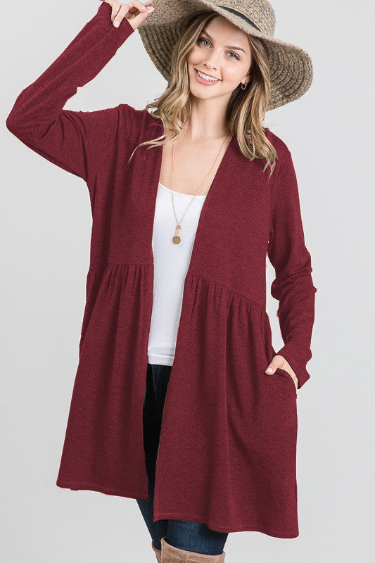 97 OT {Prepared For Anything} Burgundy Cardigan PLUS SIZE 1X 2X 3X