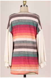 22  CP-F [No One Knows] Multicolor Striped Tunic PLUS SIZE XL  2X 3X