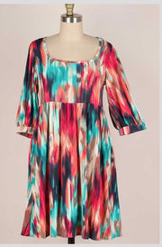 SALE!!  23 PSS-B {One For The Ages} Multi-Color Babydoll Dress PLUS SIZE 1X 2X 3X