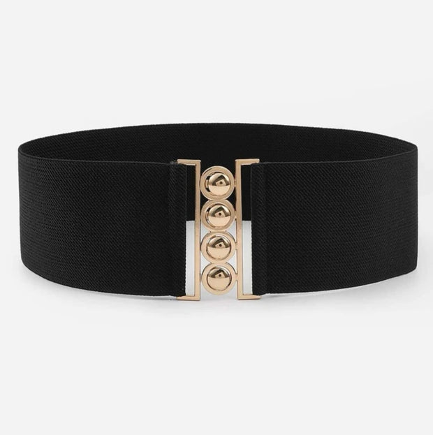 SALE!! BELTS {My Love} Black Stetch Belt w/Gold Buckle EXTENDED PLUS SIZE