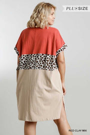 SALE!! 71 CP-B {Naturally Inclined} UMGEE Dress Animal Contrast Plus Size XL 1XL 2XL