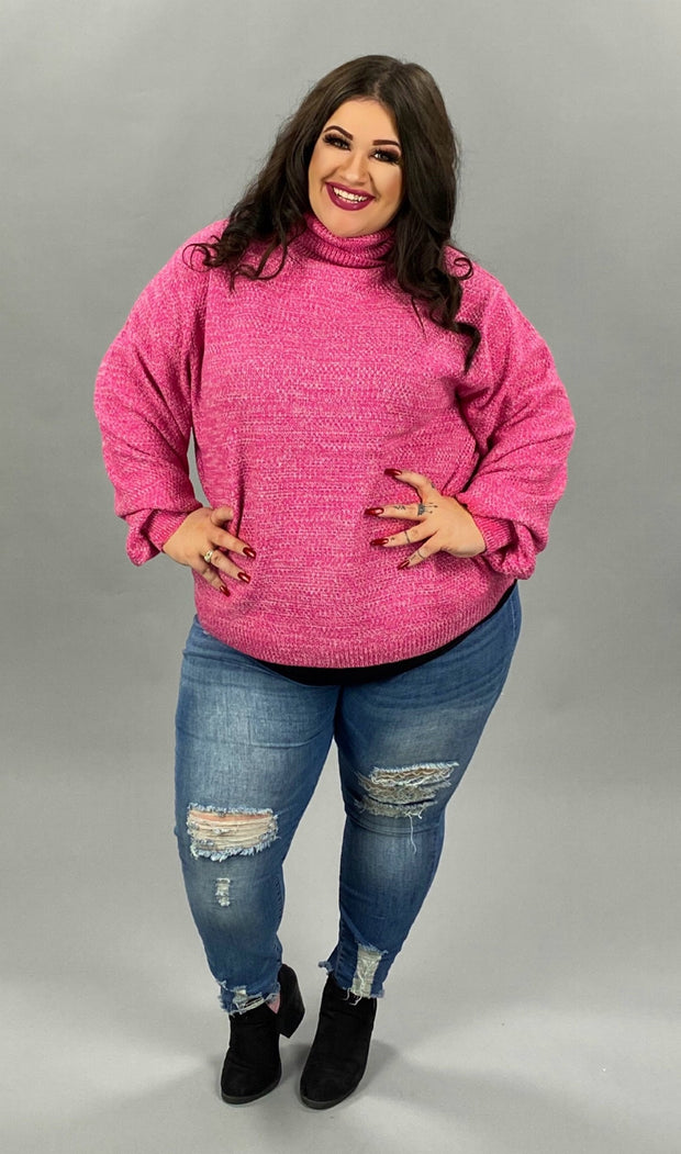 SALE! 28 PLS-A {The Sweetest} Pink Turtleneck Sweater PLUS SIZE 1X 2X 3X