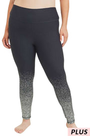 BT-99 {Midnight Sparkle} Black Leggings With Silver Foil Detail PLUS SIZE XL 1X 2X 3X