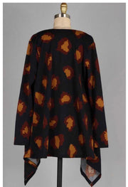 SALE!   13 OT-A {Far From Over} Navy Camel Printed   Cardigan PLUS SIZE XL 2X 3X