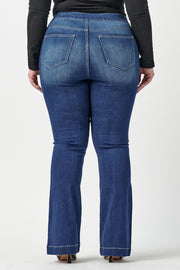 SALE!! LEG-63 {Ms. Cello} Med Denim Pull On Flare Jeans PLUS SIZE 1X 2X 3X