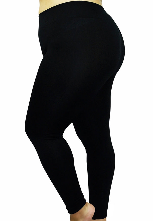 Leg-10 {Soft Haven} Black Full Length Leggings  EXTENDED PLUS SIZE 3X/5X