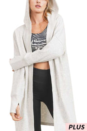 24 OT-C {Timeless Love} Ivory  Mix Hooded Cardigan PLUS SIZE 1X/2X 2X/3X