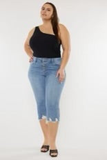 SALE!! BT-99 {KanCan} Medium Mid-Rise Capri Jeans PLUS SIZE 16 18 20 22