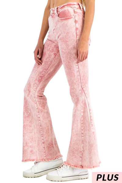 SALE!! BT   {Fashion Story} Pink Vintage Bell Bottom Jeans PLUS SIZE 1X 2X 3X