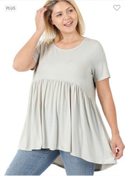 SALE!!  31 SSS-F {Feeling The Love} Bone Babydoll Tunic PLUS SIZE 1X 2X 3X