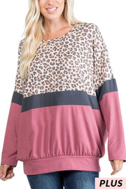 23 CP {Sassy Attitude} Mauve Leopard Print Top PLUS SIZE XL 2X 3X