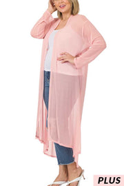 SALE!! LD-A {New Chapters} Dusty Pink Sheer Mesh Duster PLUS SIZE XL 2X 3X