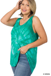 SALE!! 18 SV-X {Saltwater Feels} K.Green Tie Dye Sleeveless Top PLUS SIZE 1X 2X 3X