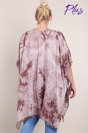 SALE!!  69 OT-F {Color Me Crazy}  Acid Washed Plum Cardigan PLUS SIZE 1X/2X  2X/3X