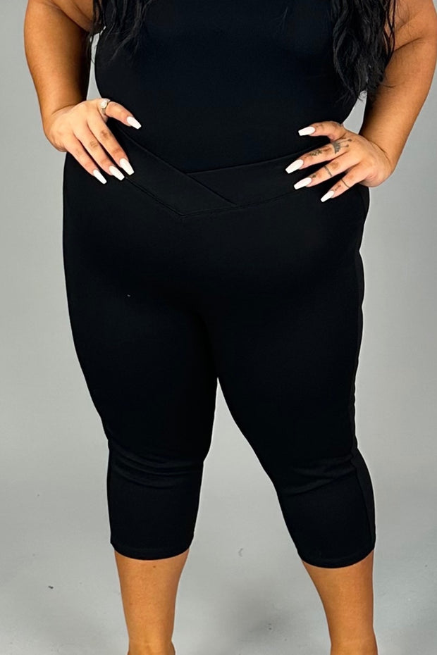 SALE!! LEG-92  {Always On It} Black Capri Leggings  PLUS SIZE 1X 2X 3X