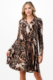 SALE! 67 PLS-A {Make An Entrance} Brown Animal Print Dress PLUS SIZE 1X 2X 3X