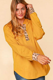 15 HD {Feeling Wild & Free} Mustard Leopard Print Hoodie PLUS SIZE XL 2X 3X