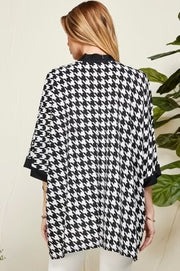 26 OT-U {In The Works} Black Houndstooth Kimono PLUS SIZE XL 2X 3X