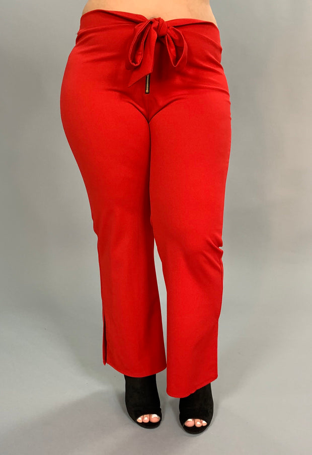 SALE!! BT-R "How Lovely" Red Pants With Bow Front Detail PLUS SIZE 1X 2X 3X