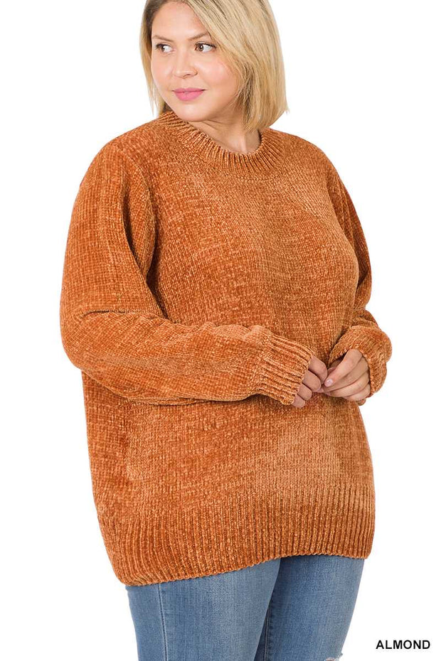 21 SLS-A {Feeling Cozy} Almond  Bubble Sleeve Sweater PLUS SIZE 1X 2X 3X