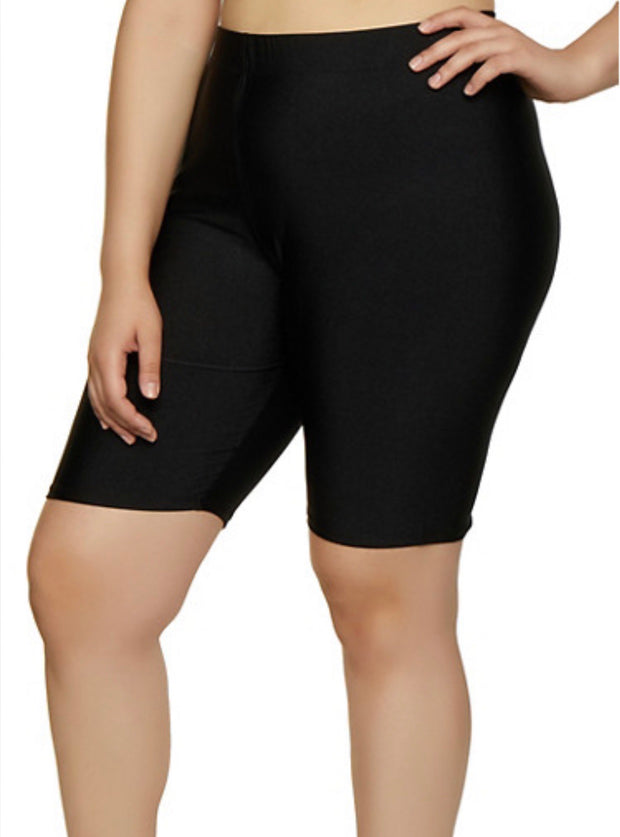 SALE!! LEG-30 {Better Now} Black Soft & Stretchy Biker Shorts PLUS SIZE 1X 2X 3X