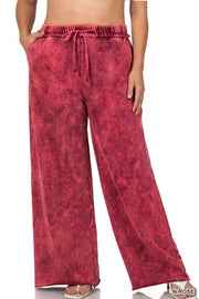 LEG-24  {Leave You Lounging} Rose Mineral Wash Lounge Pants PLUS SIZE 1X 2X 3X