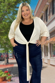 SALE!! 42 OT-O {All In A Dream} Cream Front Tie Shrug PLUS SIZE 1X 2X 3X