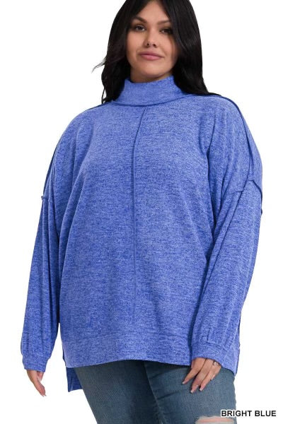 SALE! 45 SLS-F {My Favorite Sweater} Bright Blue Fleece Sweater PLUS SIZE 1X 2X 3X