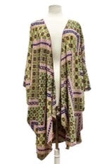 SALE!! 58 OT-K {Come Away With Me} Multi-Color Print Kimono EXTENDED PLUS SIZE 3X 4X 5X