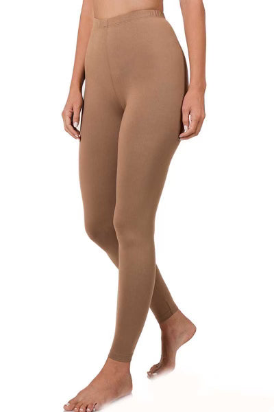 BT-99 {Leg Up} Mocha Microfiber Full Length Leggings PLUS SIZE 1X 2X 3X