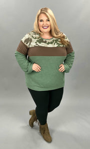 SALE! 29 CP-F {Camo Duty} Green Brown Camo Top PLUS SIZE XL 2X 3X