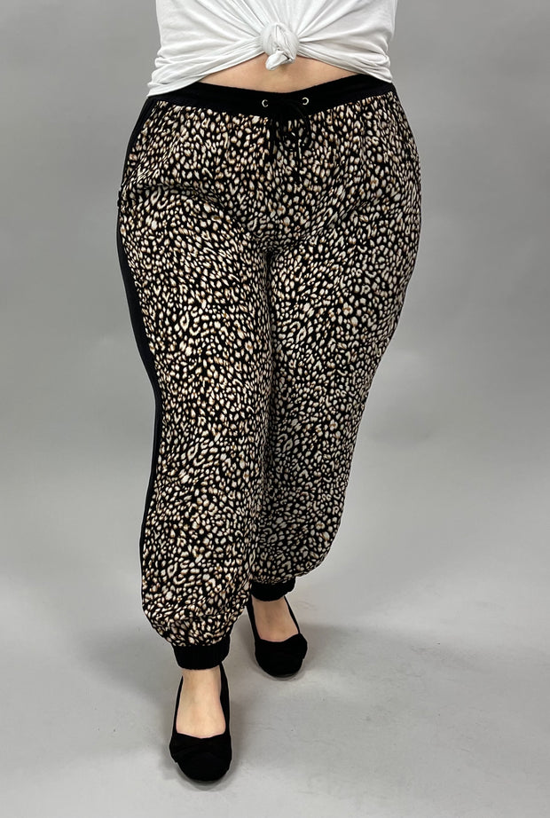 SALE!! BT-R {City Feels} Umgee Black/Leopard Print Pants PLUS SIZE XL 1X 2X