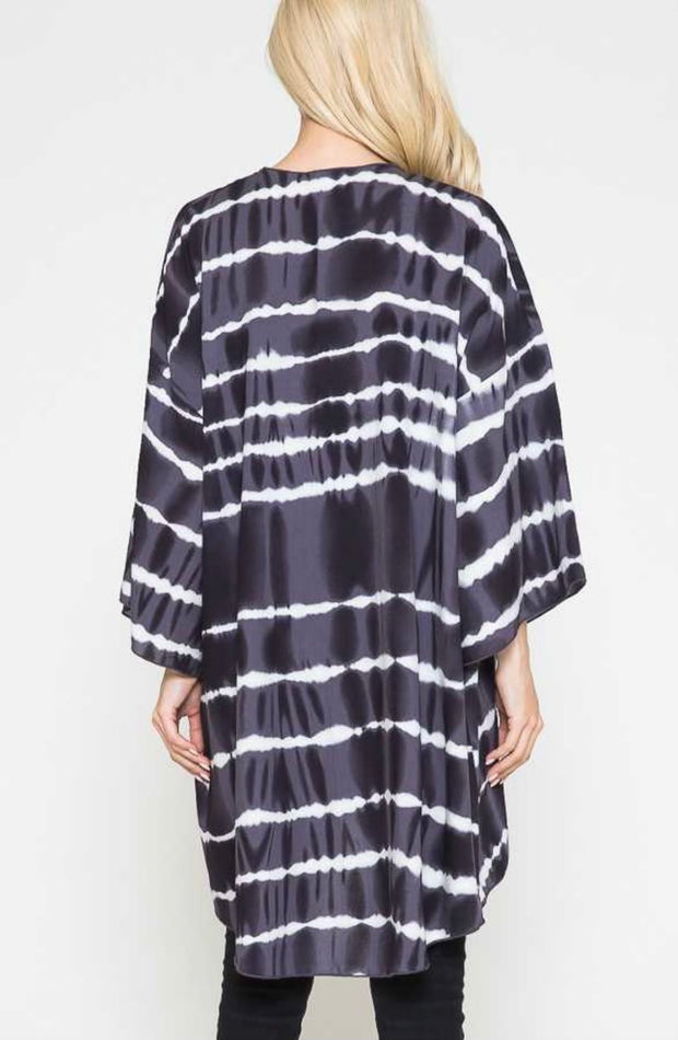 SALE!! 15 OT-B {Set In Motion} Charcoal Gray Tie Dye Kimono PLUS SIZE 1X 2X 3X