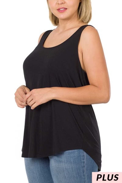 93 SV-A {Really Need It}Black Sleeveless Tank Top PLUS SIZE 1X 2X 3X