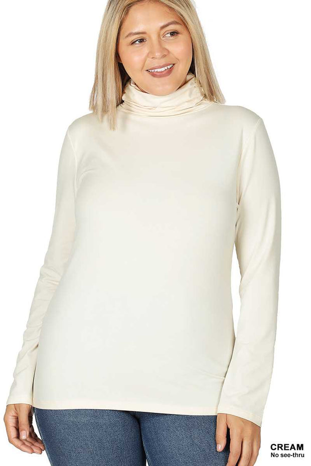 SALE!! 56 SLS-E {Best There Is} Cream Gathered Turtleneck Top PLUS SIZE 1X 2X 3X