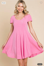 58 SSS-A {Candid Kisses} Pink Scoop Neck Dress PLUS SIZE 1X 2X 3X