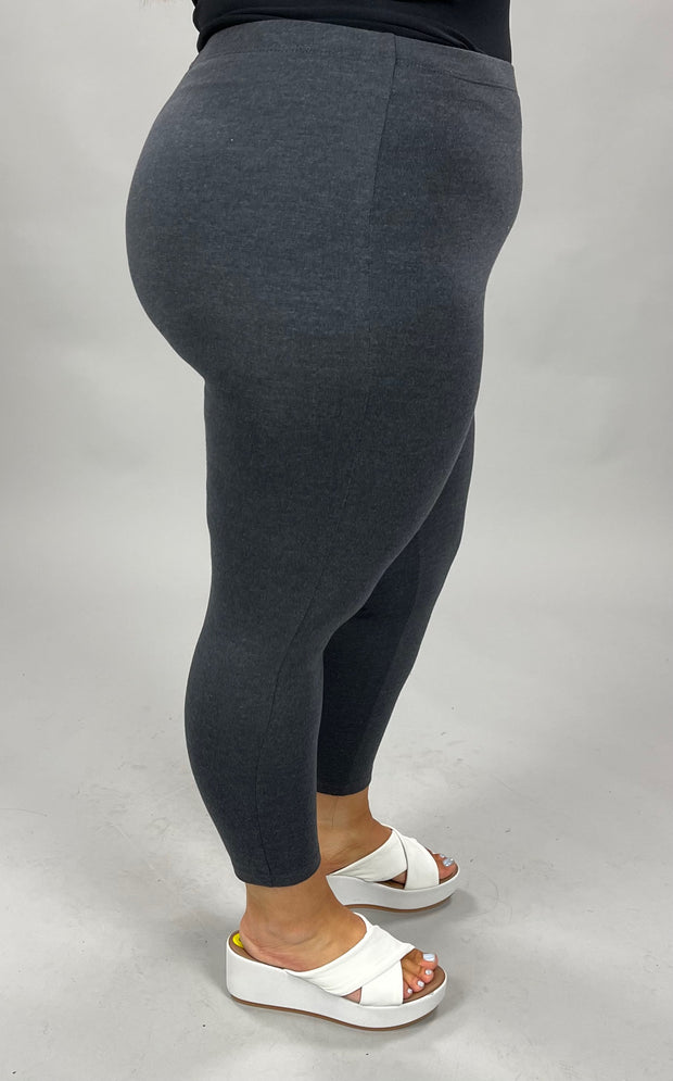 BT {Off Campus}  Charcoal Gray  Capri Legging Plus Size 1X 2X 3X