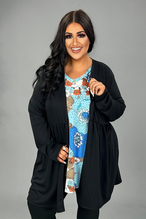 99 OT {Prepared For Anything} Black Long Sleeve Cardigan PLUS SIZE 1X 2X 3X