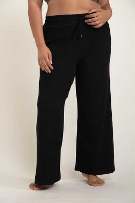 LEG-H {Coffee Break}  Black Knit Lounge Pants PLUS SIZE 1X 2X 3X